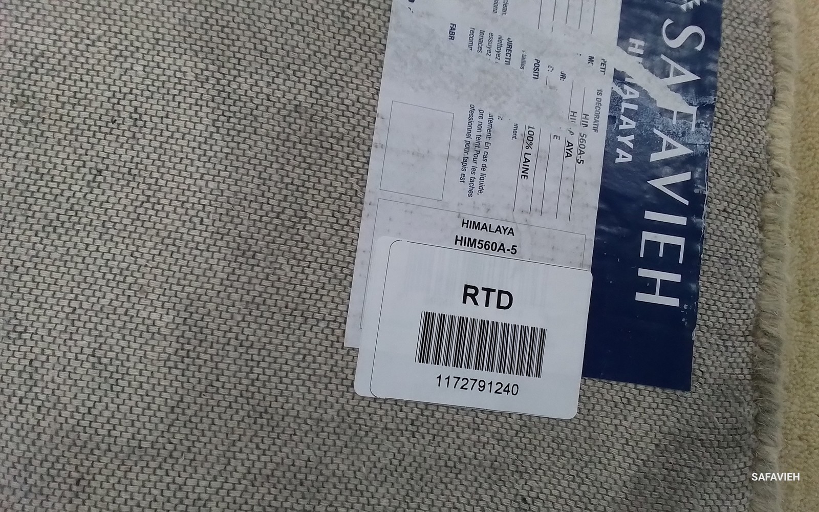 CREAM 5′-0″ x 8′-0″ Back Stain Rug, Reduced Price 1172791240 HIM560A-5