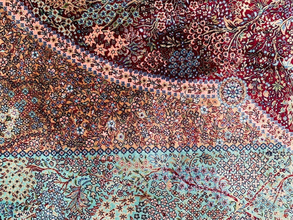 3×5 ft Luxury Silky Rugs Traditional Wall Hanging Rugs Tribal Silk Floral Rug