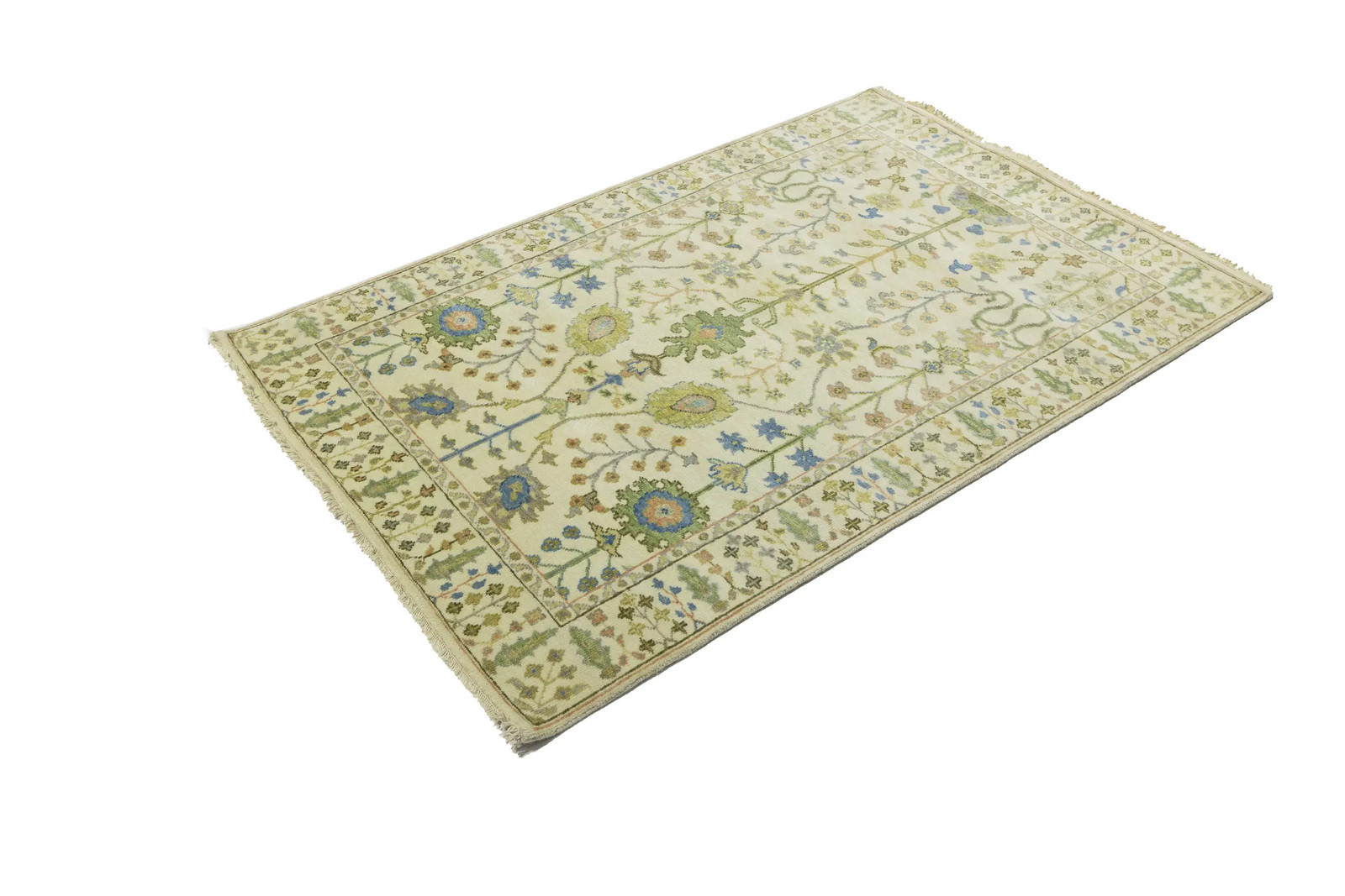 Tree of Life Wool Floral Oriental Rug Osh Chobi Entryway Bathroom Carpet 4X6 ft