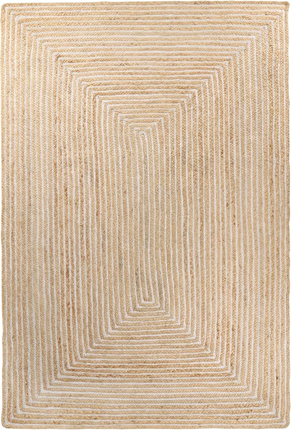 Rug Cotton & Jute Rectangle Door Mat Handmade Carpet for Living Room Hallway Rug