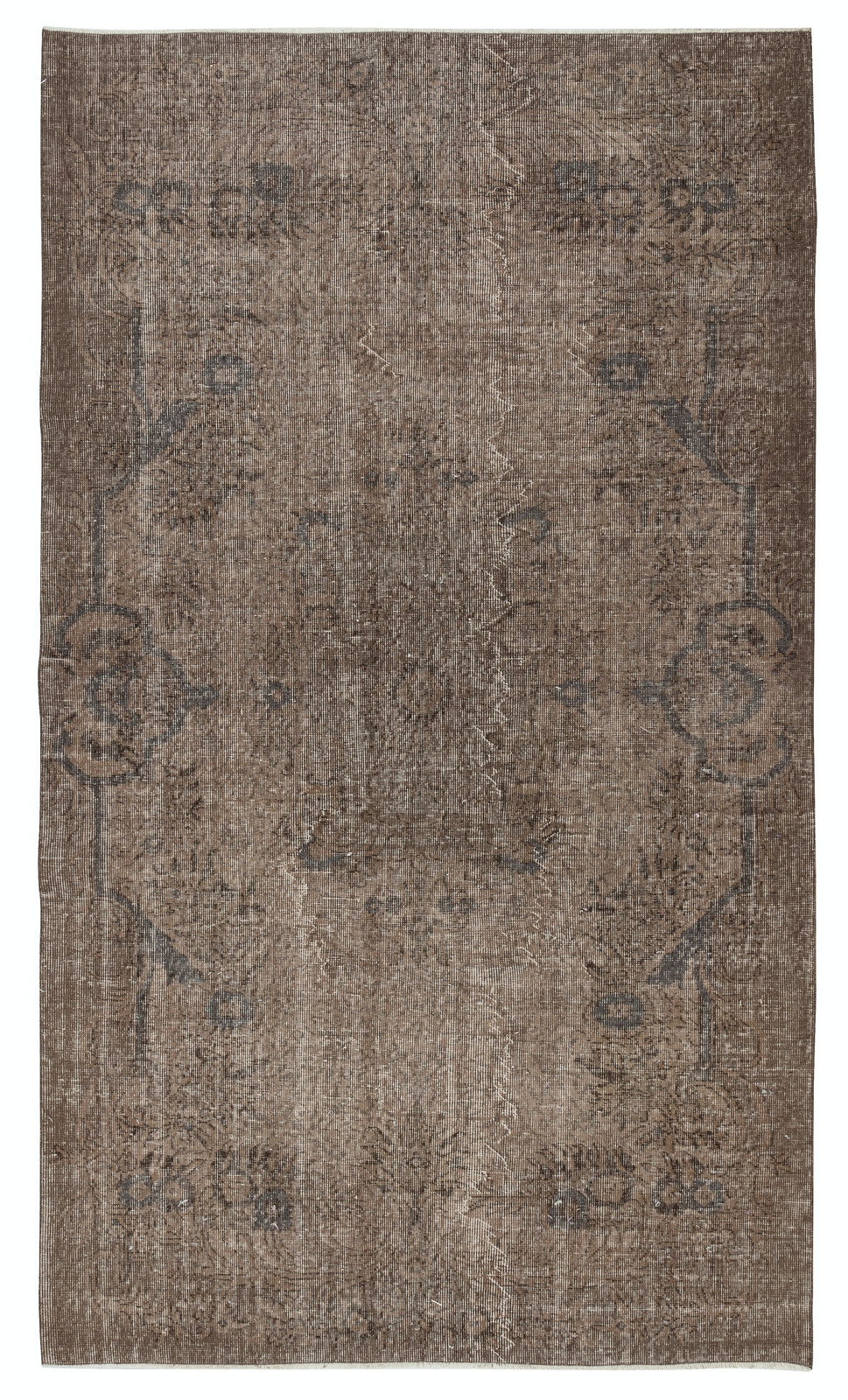 5.5×9.3 Ft Contemporary Handmade Turkish Floor Rug in Brown Color