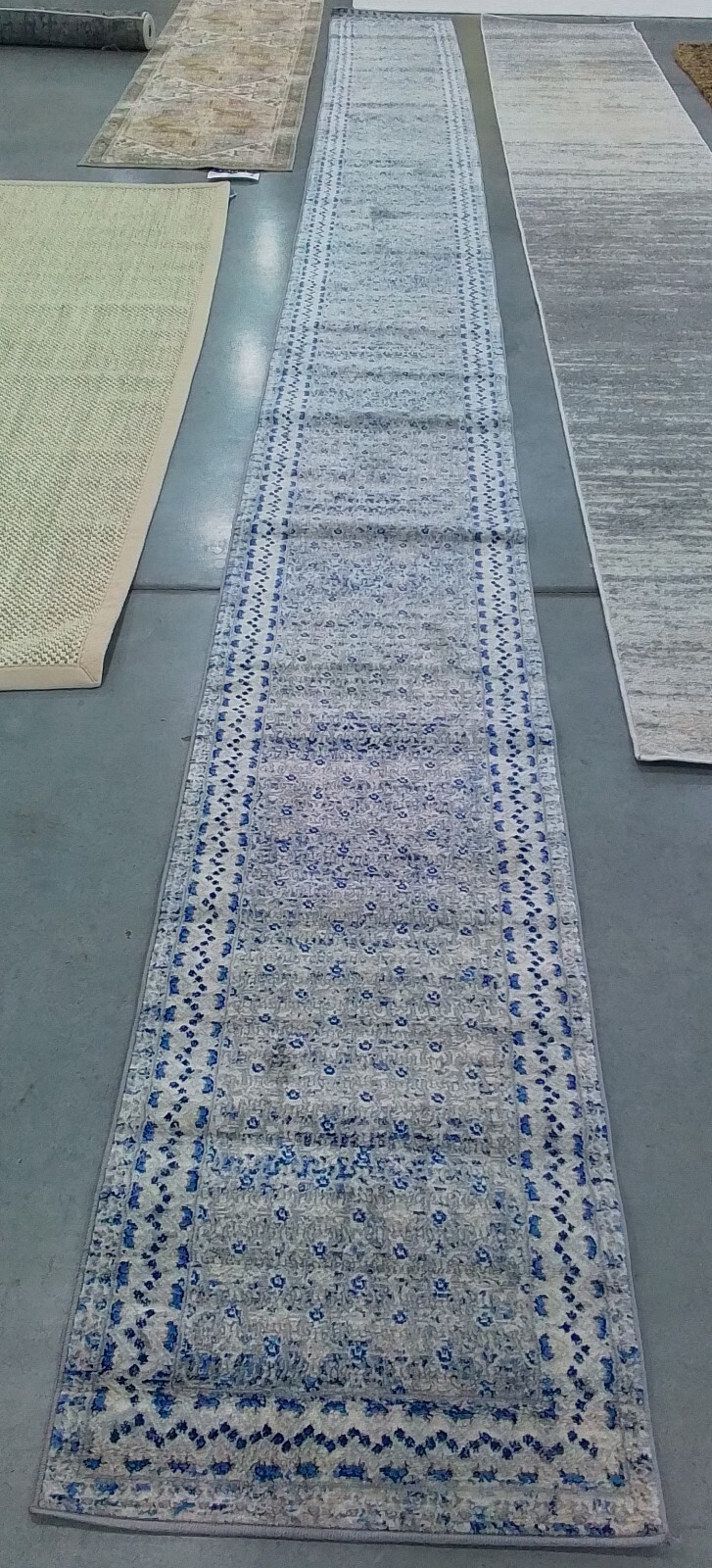 LGREY / BLUE 2′-0″ x 22′-0″ Back Stain Rug, Reduced Price 1172767592 BNT899G-222