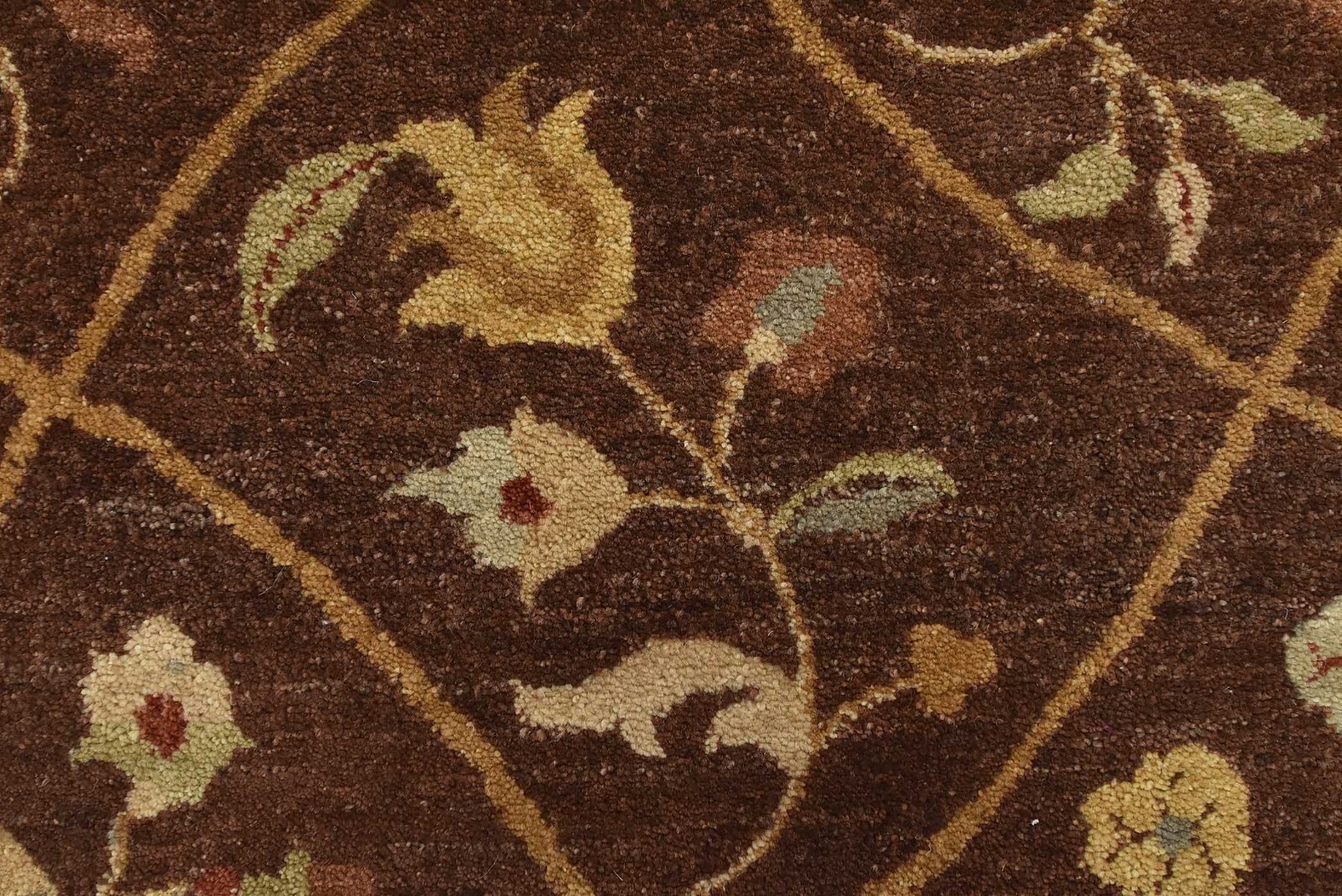 Aubusson Ziegler 9’11” x 13’5” Brown Wool Traditional Hand-Knotted Oriental Rug