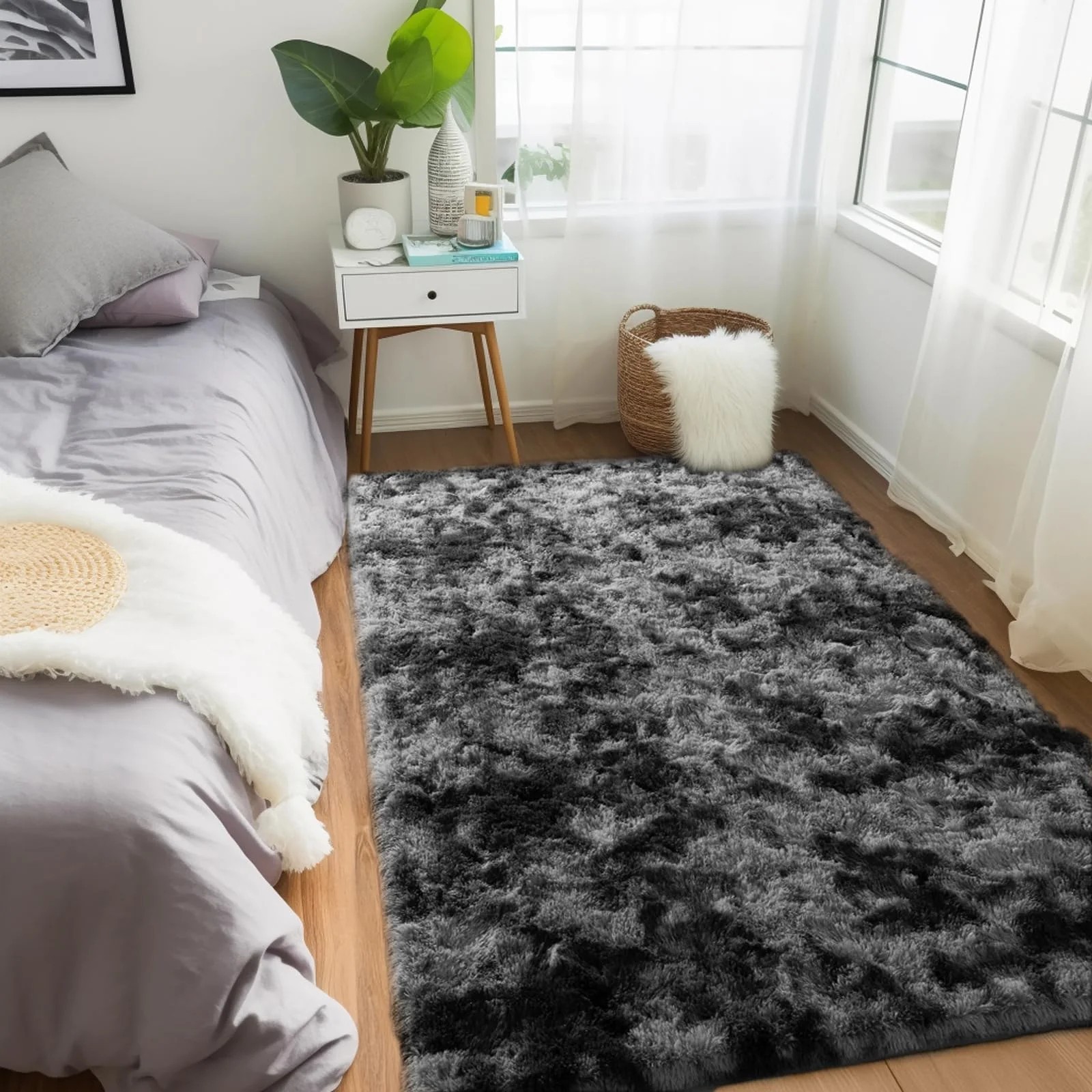 Soft Plush Area Rug – Large Non-Slip Shag Carpet for Living Room & Bedroom