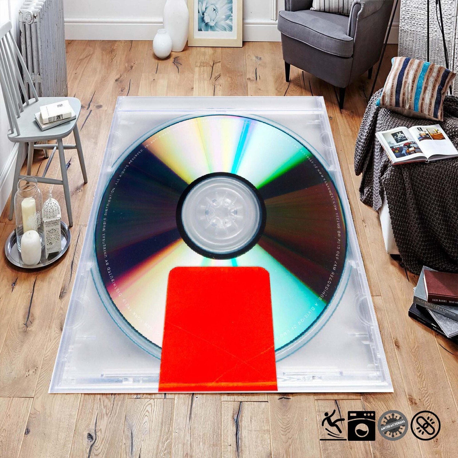 Music-Inspired CD Print Rug • CD Area Rug