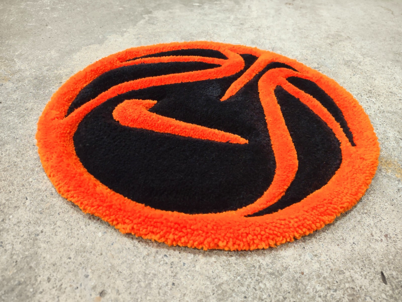 Hand Tufted Nike Ball Rug. Made In The USA From Premium Acrylic Yarn 14.5″