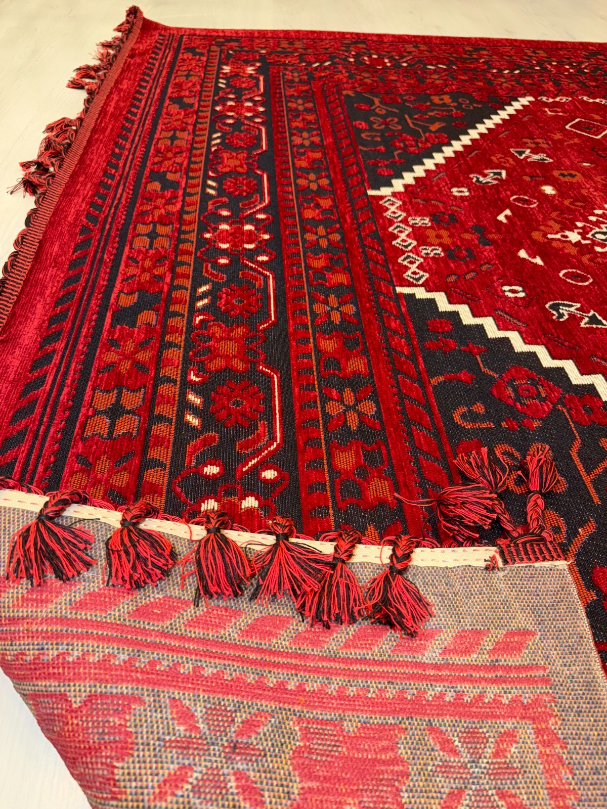 Turkish Kilim Area Rug Cotton Acrylic Washable Living Room Rug 5×8 6×9 3×10