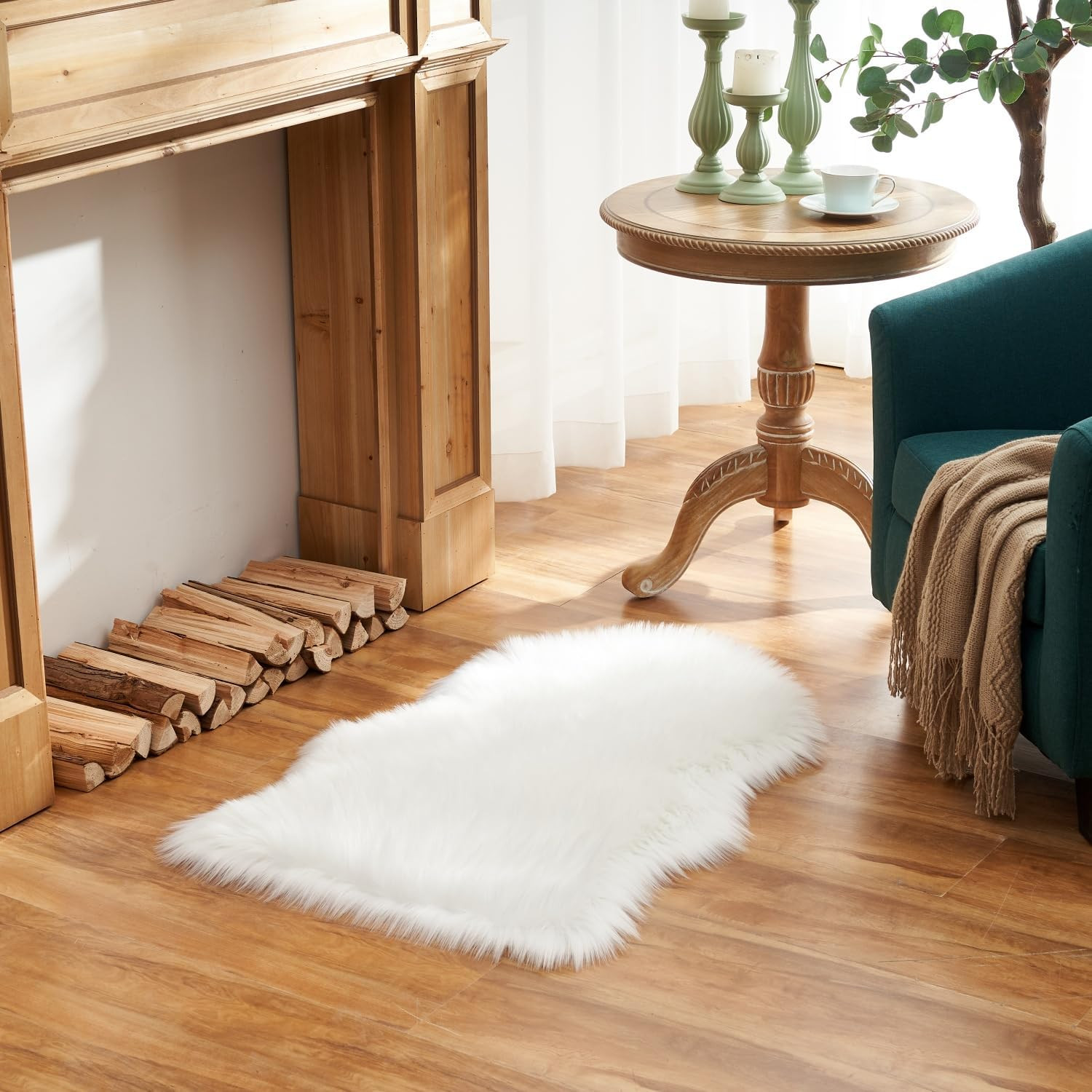 Ultra Soft Fluffy Shaggy Area Rug Faux Fur Rug Chair Cover Seat Pad Fuzzy Area R