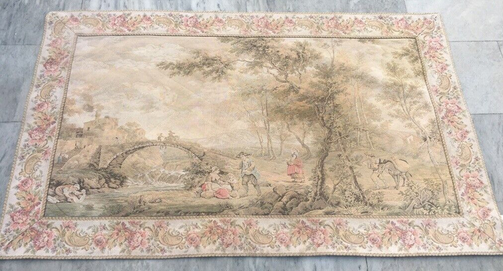 Vintage Tapestry, French Tapestry Stunning Pictorial Tapestry Home Decor 3×5 ft