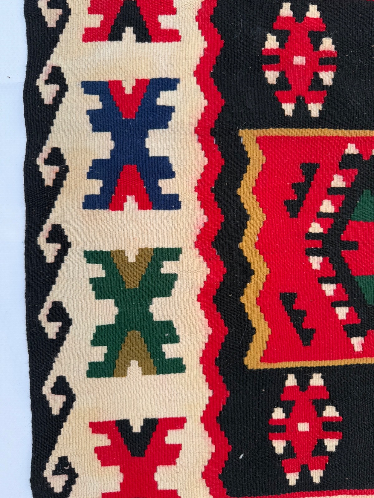 Vintage Hand Woven Pirot Wool Weaving Kilim Rug Floor Area 225×130 Cm