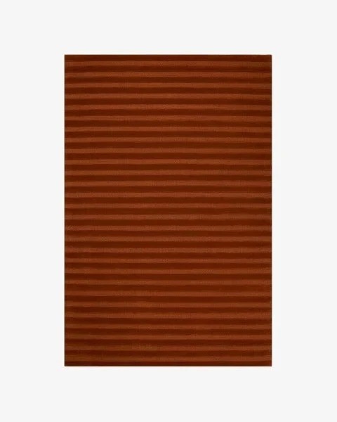 Hand-Tufted Wool Rug 9×12 ft – Nordic Knots Burgundy Design, Handmade Area Rug