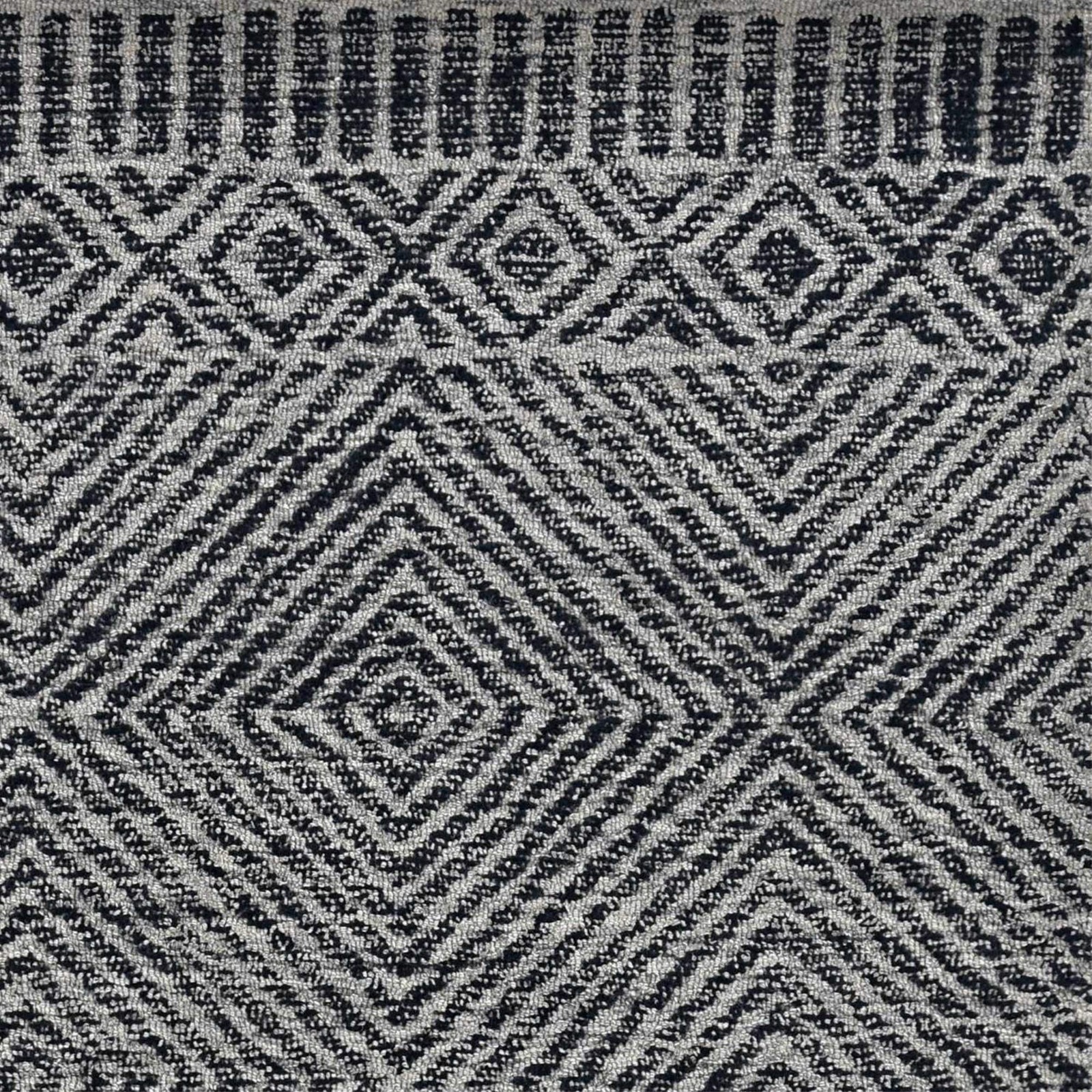 7′ X 10′ Grey Black Hand Tufted Space Dyed Geometric Indoor Area Rug