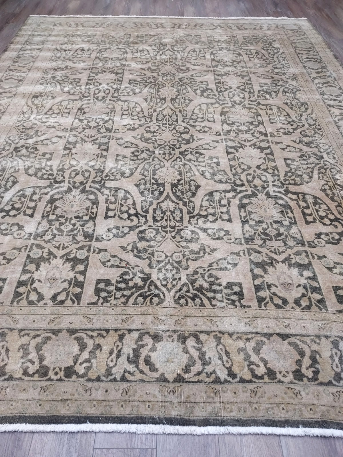 Turkish Hand Made Bohemian Geometric Design, Turkish Rug 9×11.5 Ft