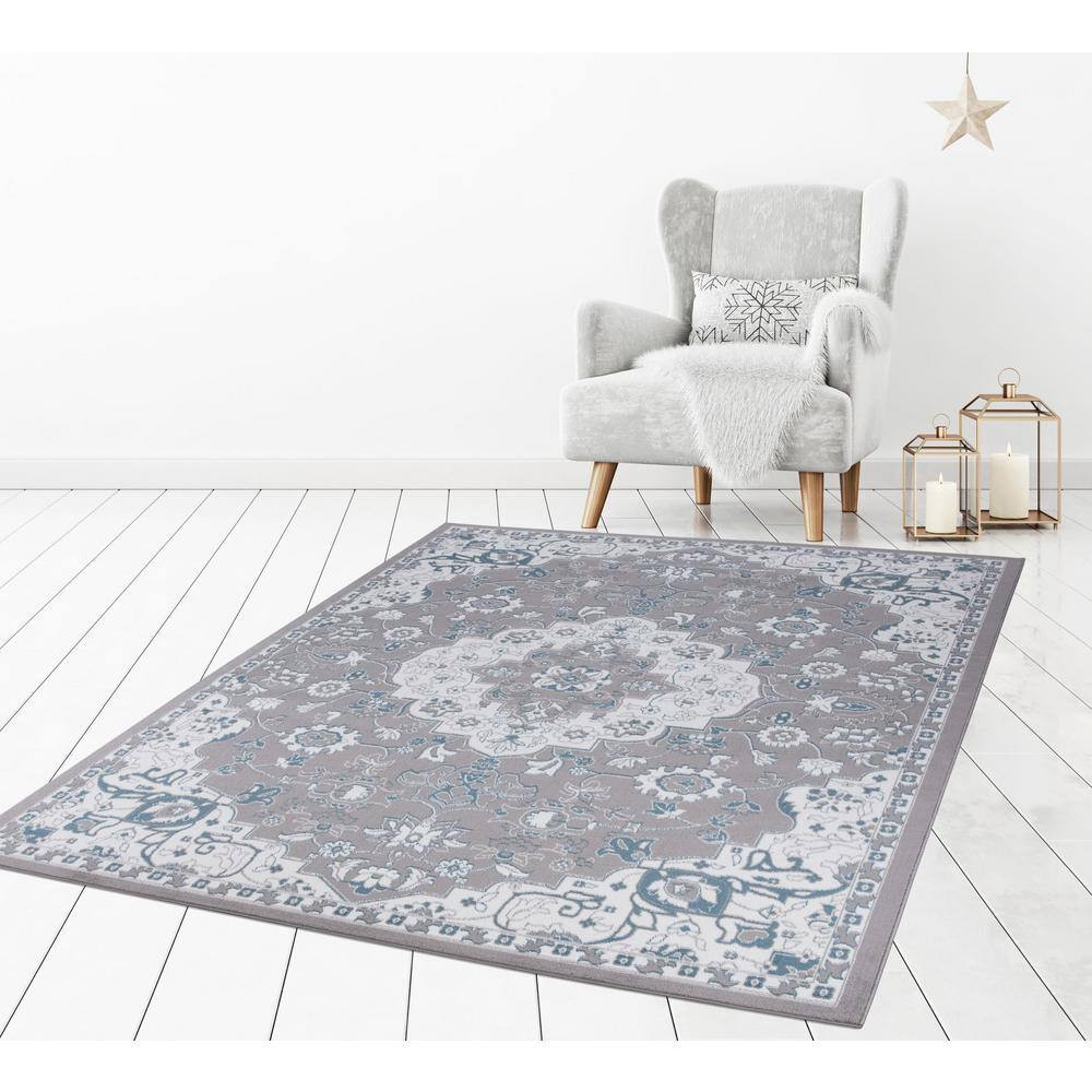 Madison Collection Royal Medallion Gray 3 Ft. X 4 Ft. Area Rug NEW