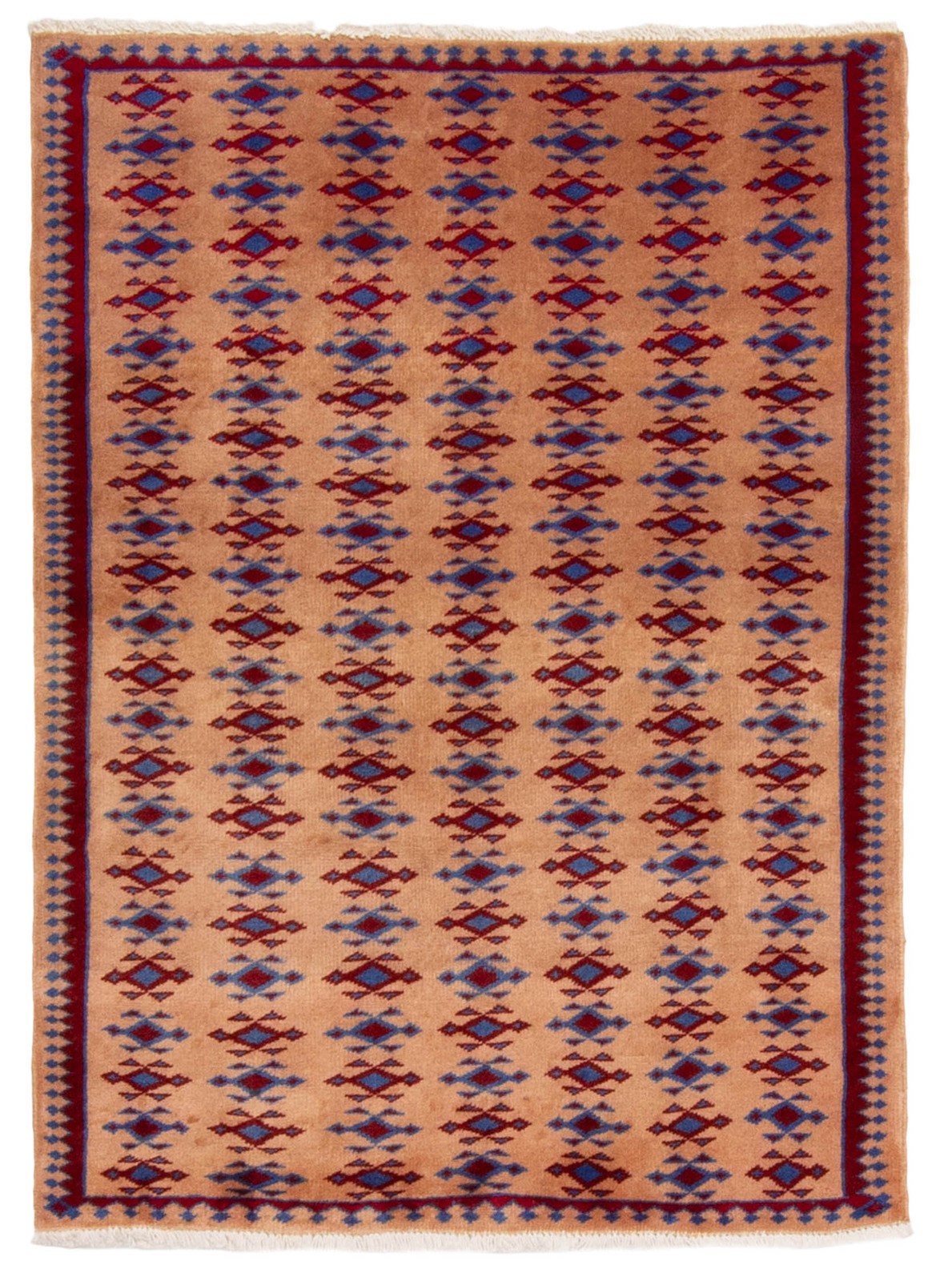 Vintage 3’2″ x 4’3″ Traditional Hand Knotted Vegetable Dye Wool Area Rug