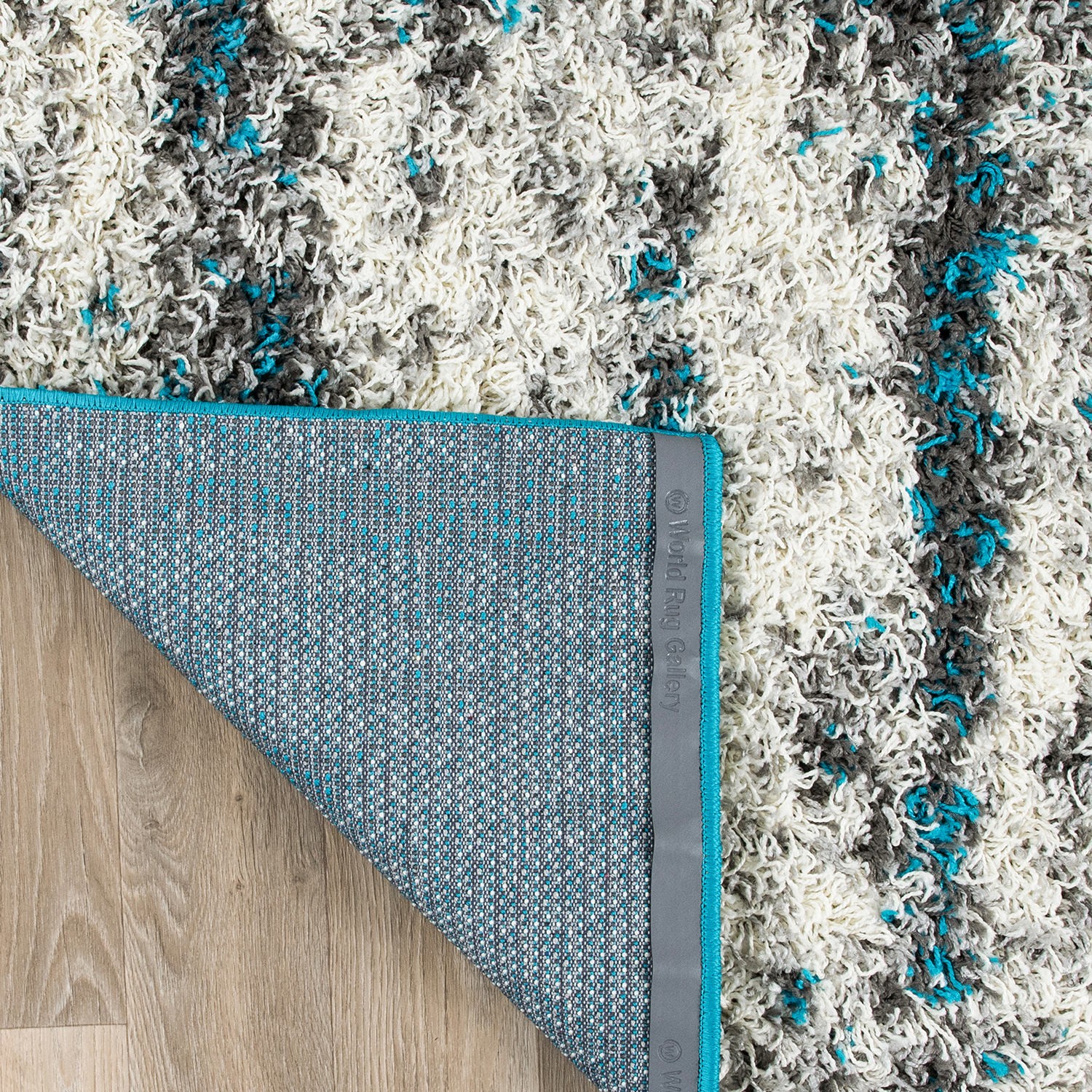 Rugshop Area Rug Modern Abstract Design Plush Shag Rugs Turquoise Rug 5×7 Carpet