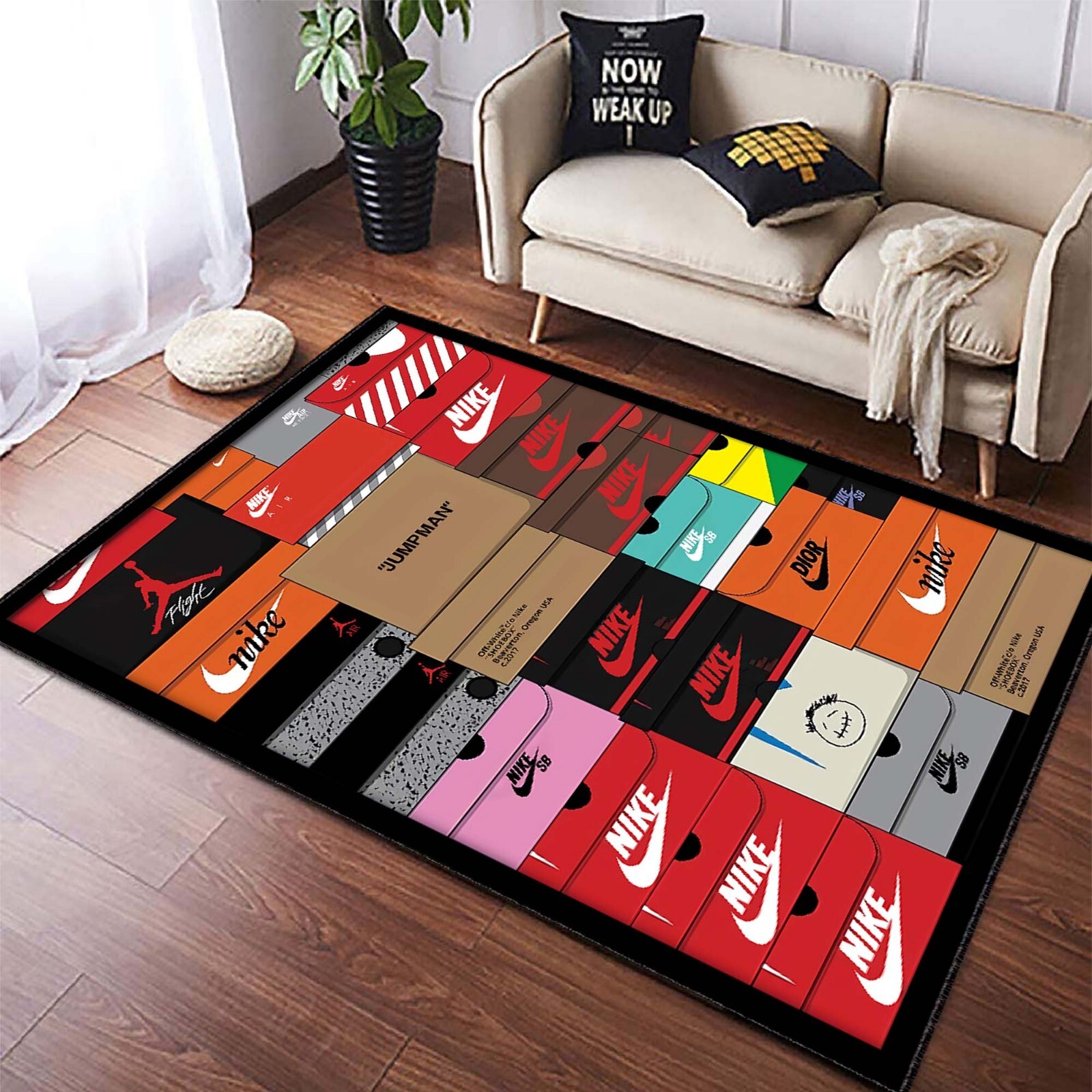 Sneaker Box Rug, Shoe Box Themed Hypebeast Sneaker, Shoes Box Carpet, Sneakers