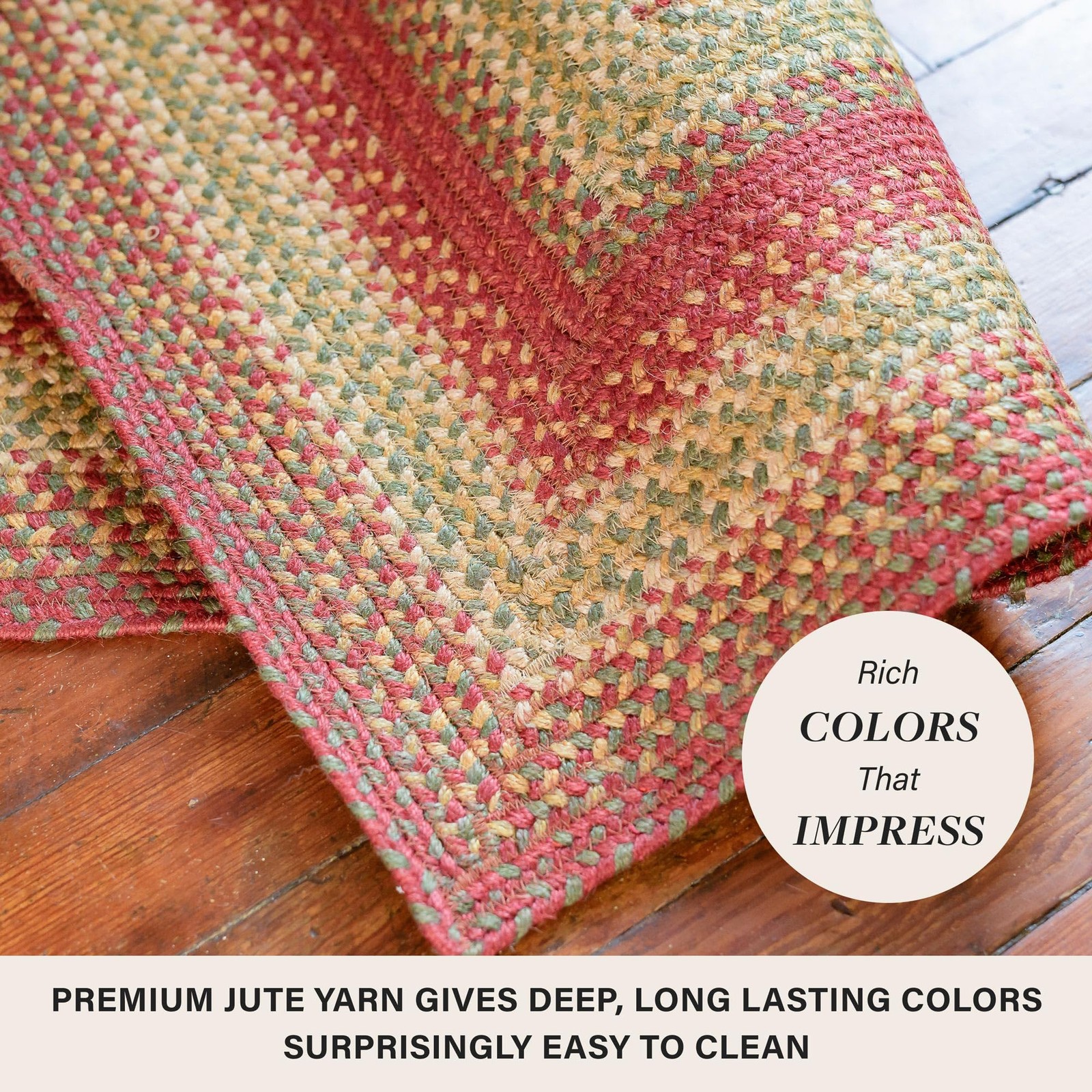 Cider Barn Cranberry Red Jute Braided Rug, 20×30 Rectangle – Perfect Country …