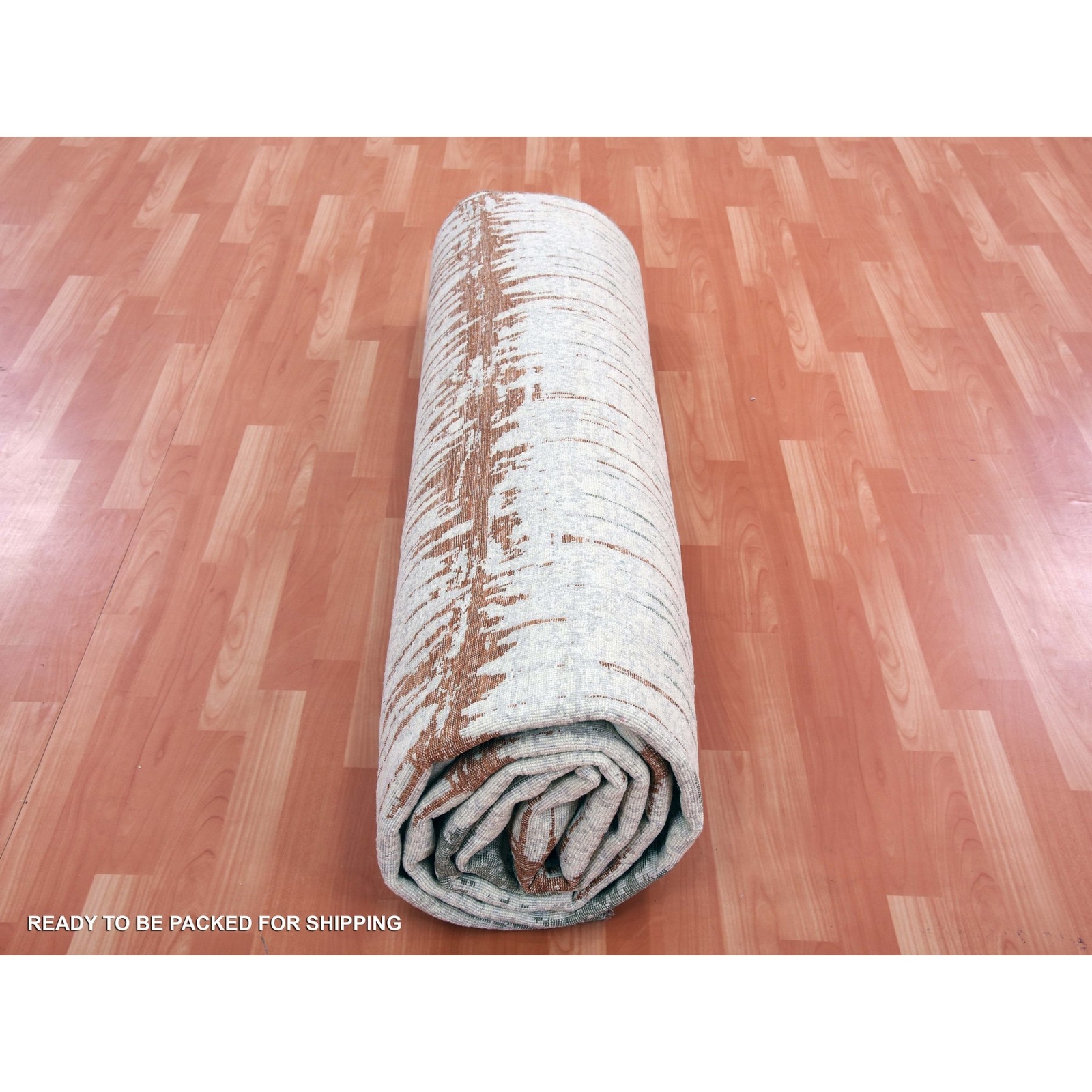 10’2″x14′ Earth Tone Colors Cardiac Design Silk and Wool Hand Knotted Rug R75299