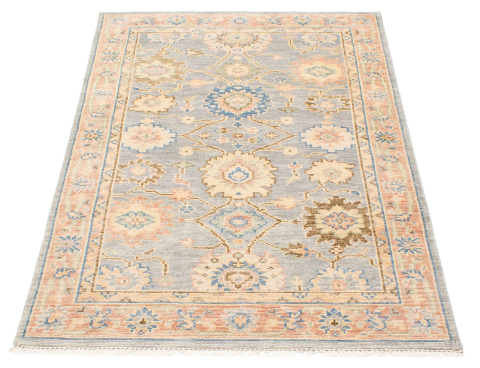 Traditional Grey Hand-knotted Area Rug 5’0″ x 8’1″ Oriental Wool Carpet
