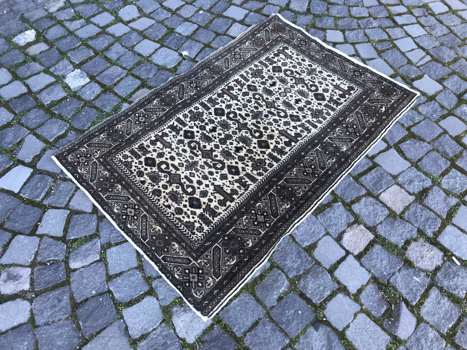 Bohemian Area Rug Handmade Wool Rug Turkish Vintage Traditional Rug 2,8 x 4,2 ft