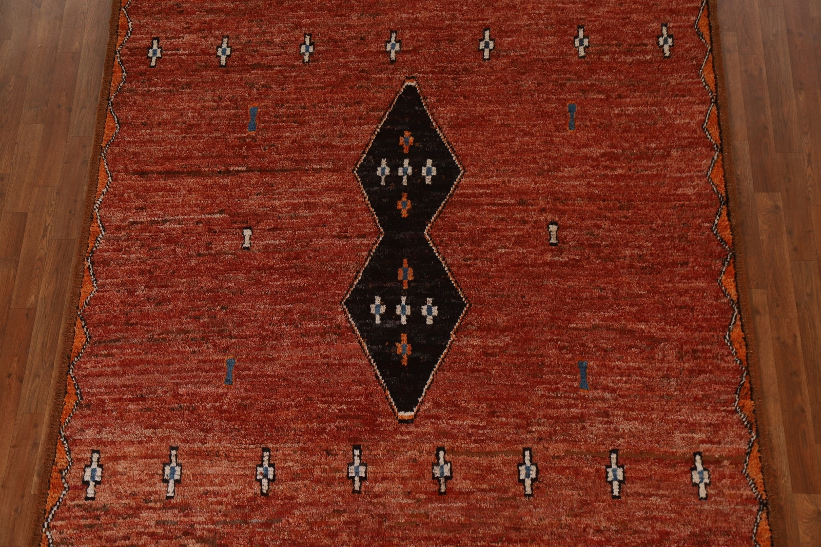 Tribal Rust Moroccan Abstract Oriental Area Rug 7’x10′ Hand-knotted Wool Carpet