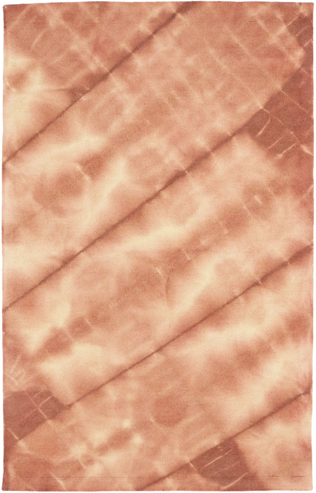 Rusty Brown Tie-Dye Design 5X8 Hand-Tufted Modern Rug Contemporary Decor Carpet