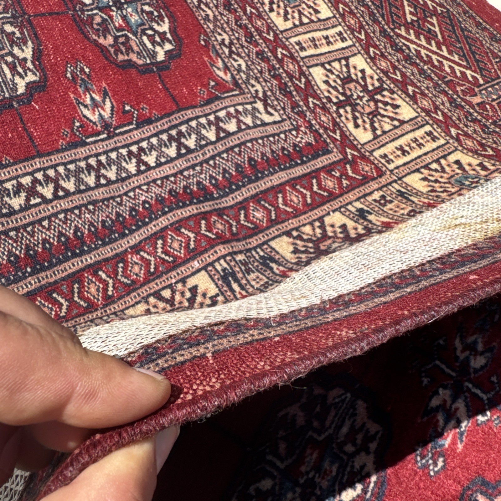 VTG Hand-Woven Princess Bokhara Elephant Footprint Area Rug Used Read 8’1”/5’3”