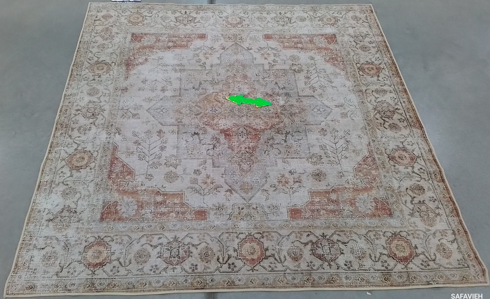 LIGHT GREY / RUST 5′-0″ x 5′-0″ Stained Rug Reduced Price 1172799888 TSN105F-5SQ