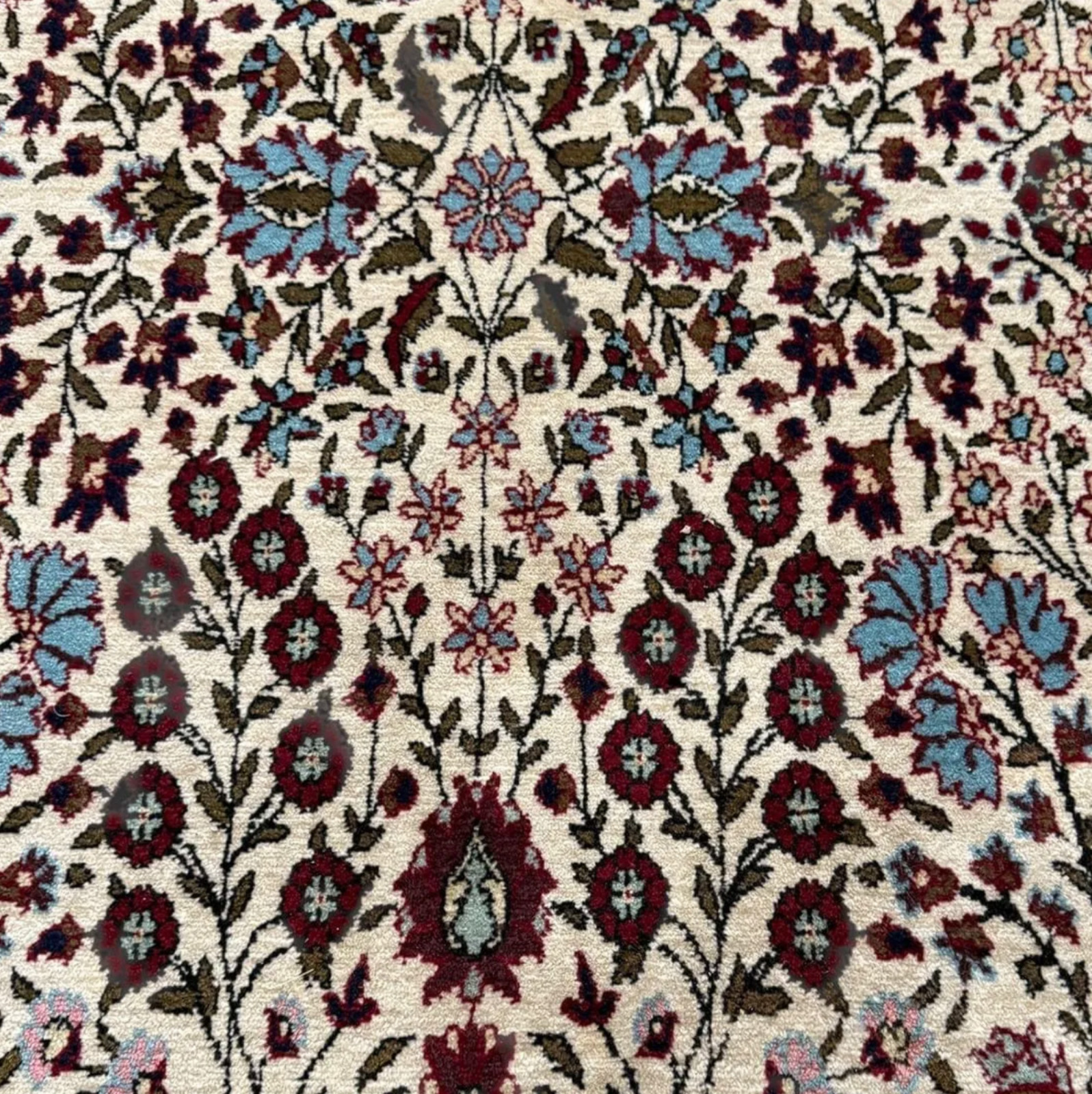 Turkish Hereke Design Wool Rug 8’10” x 5’11”, Seven Mountains Pattern