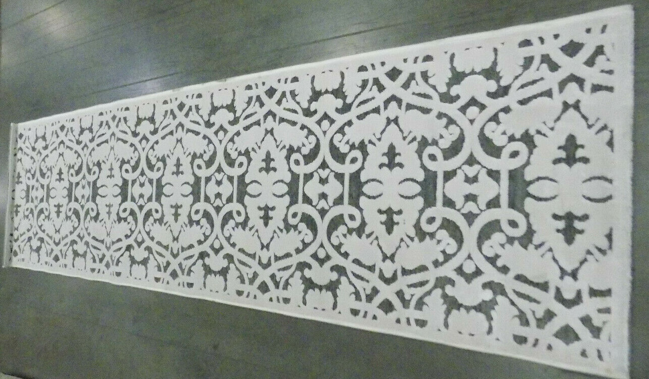 IVORY / DARK GREY 2′ X 7′ Binding Stain Rug Reduced Price 1172564444 PARB636C-27