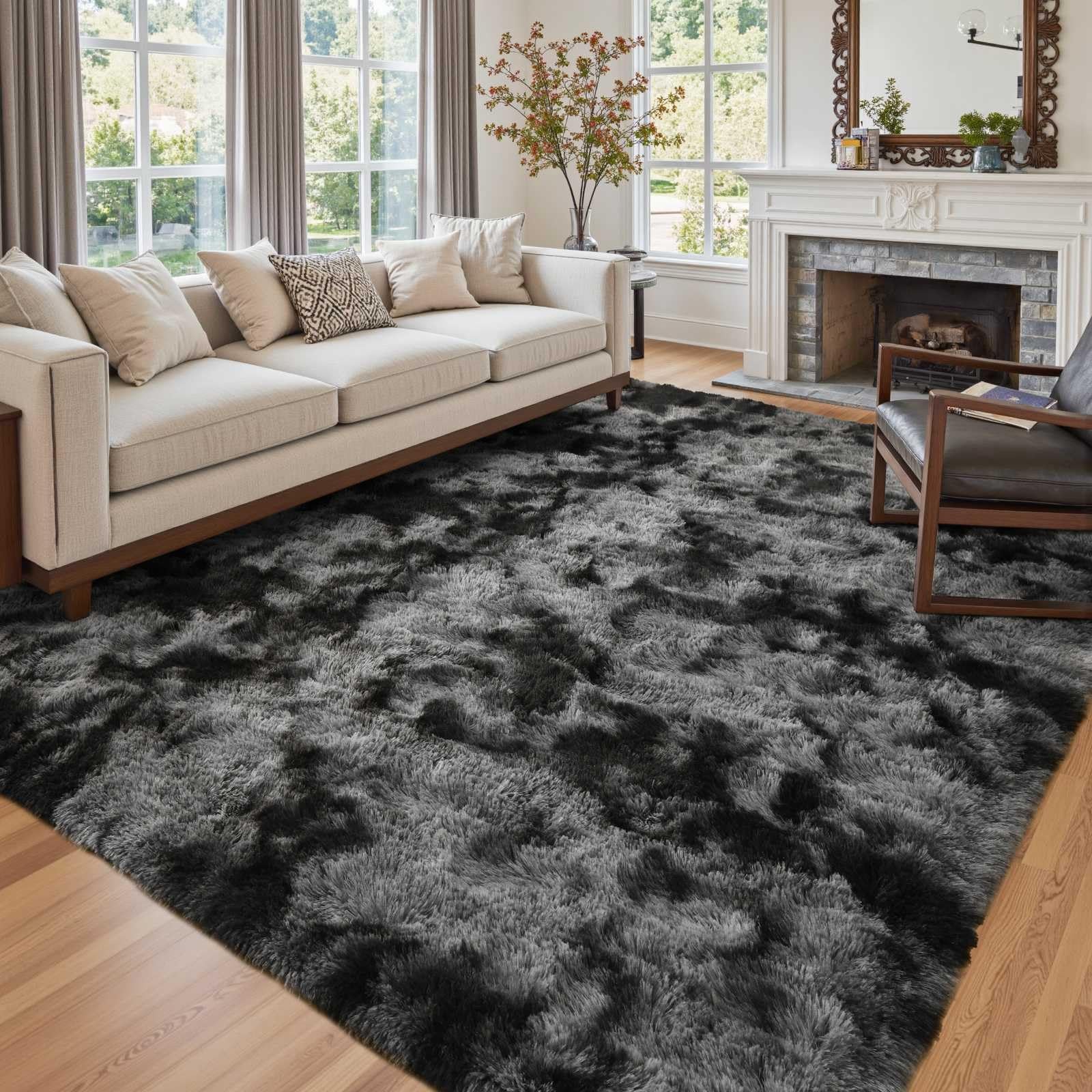 6×9 Ft Large Shag Rugs for Living Room Decor, Tie-Dyed Ultra Soft Fluffy Furr…