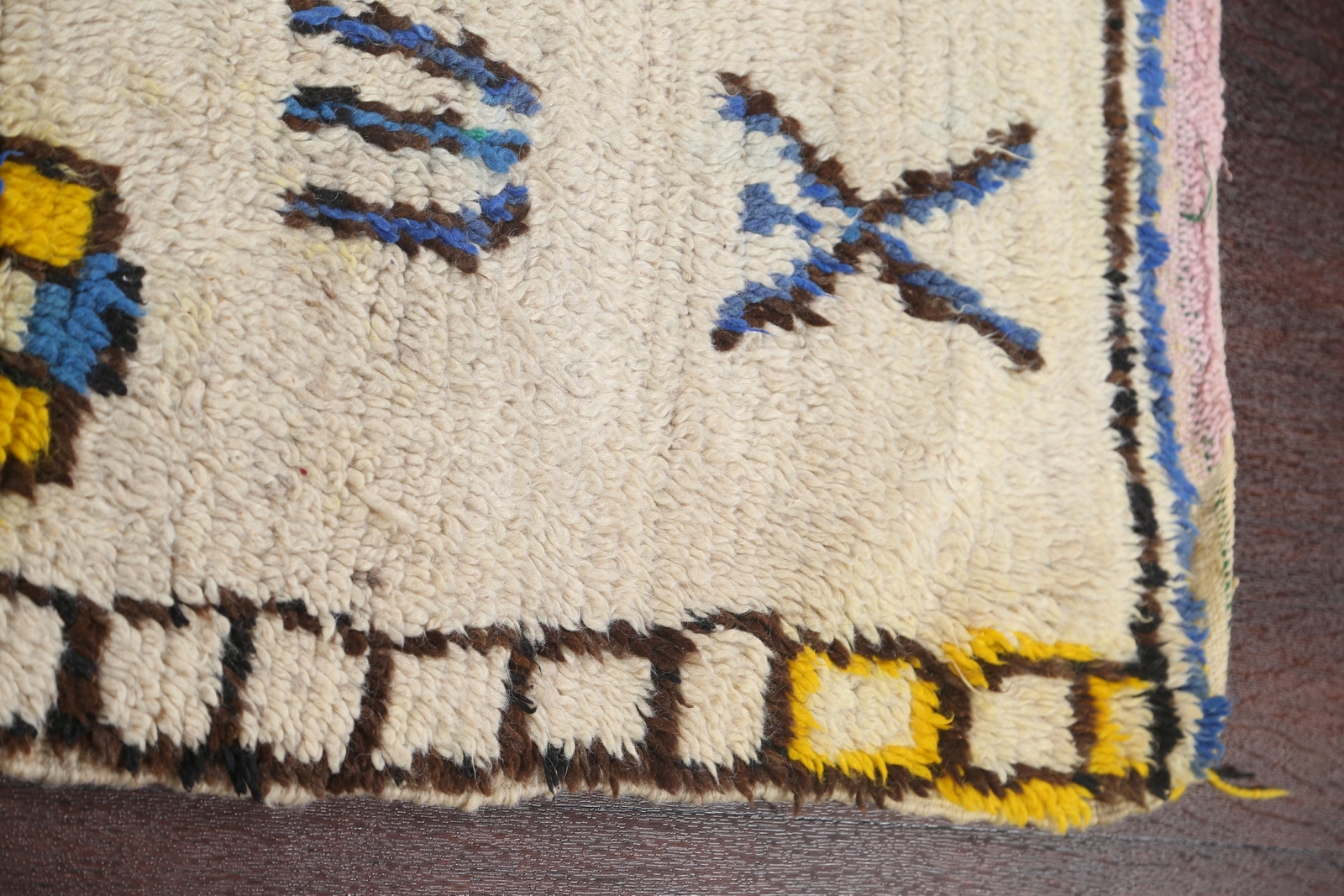 Vintage Stylish Geometric Hand-Knotted Wool Moroccan Area Rug 4×8 ft