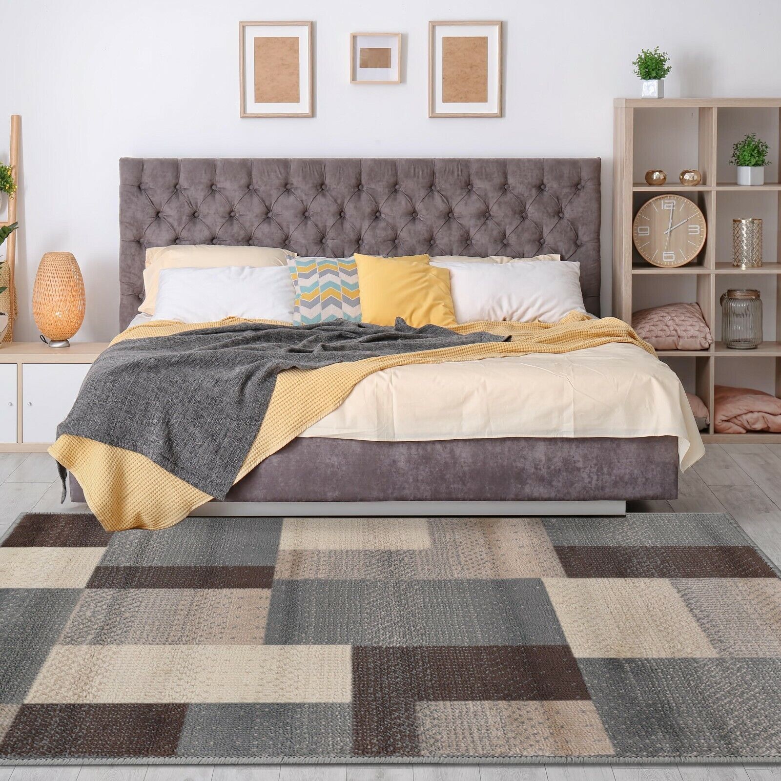 Clifton Geometric Patchwork Runner Stain Resistant Soft Large Indoor Area Rug
