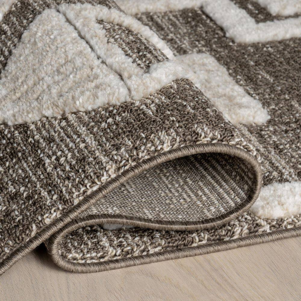 Gatsby Southwestern Tasseled Brown 5 Ft. X 8 Ft. Indoor/Outdoor Patio Area Rug