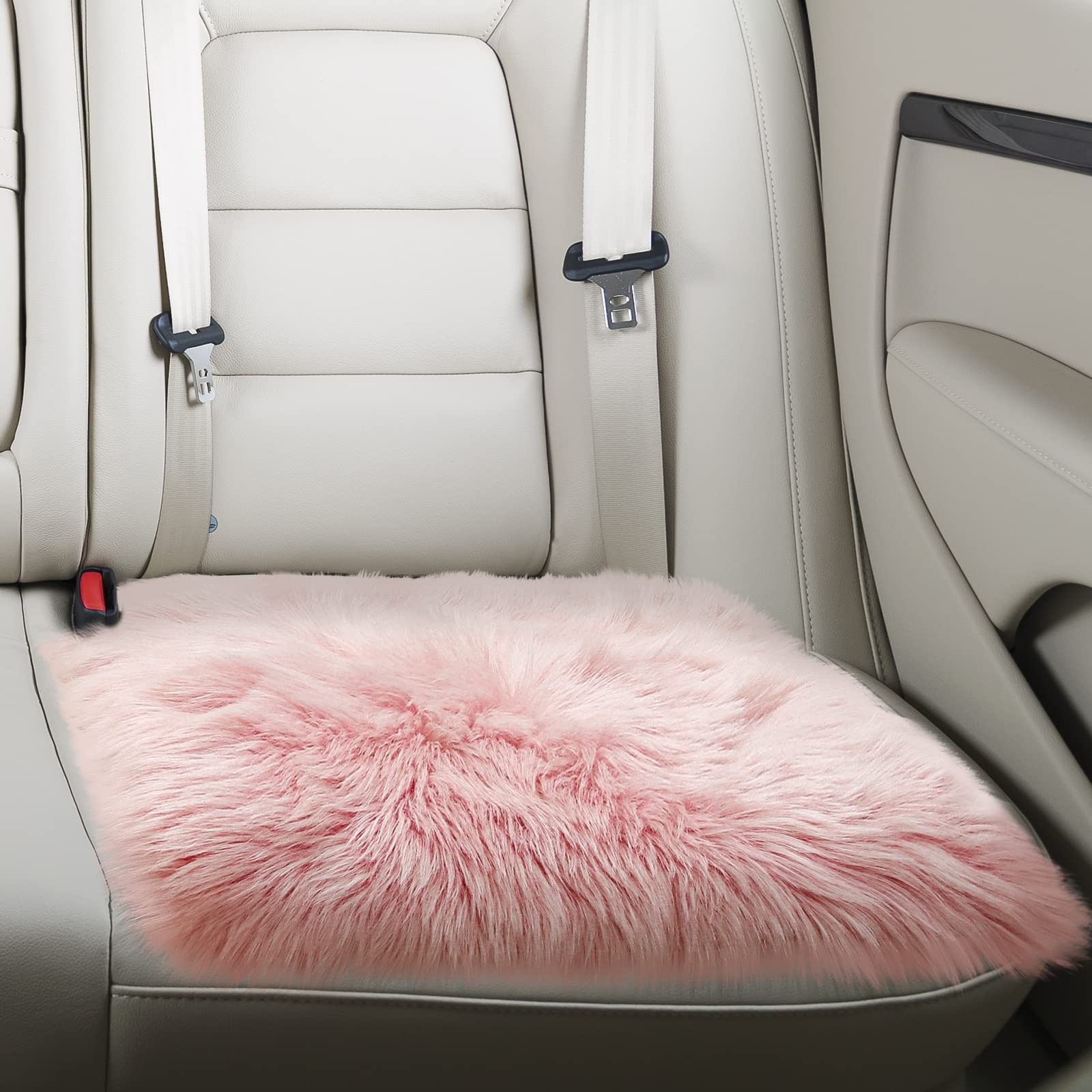 Pink Faux Fur Sheepskin Chair Cover Seat Cushion Pad Super Soft Area Rugs for…