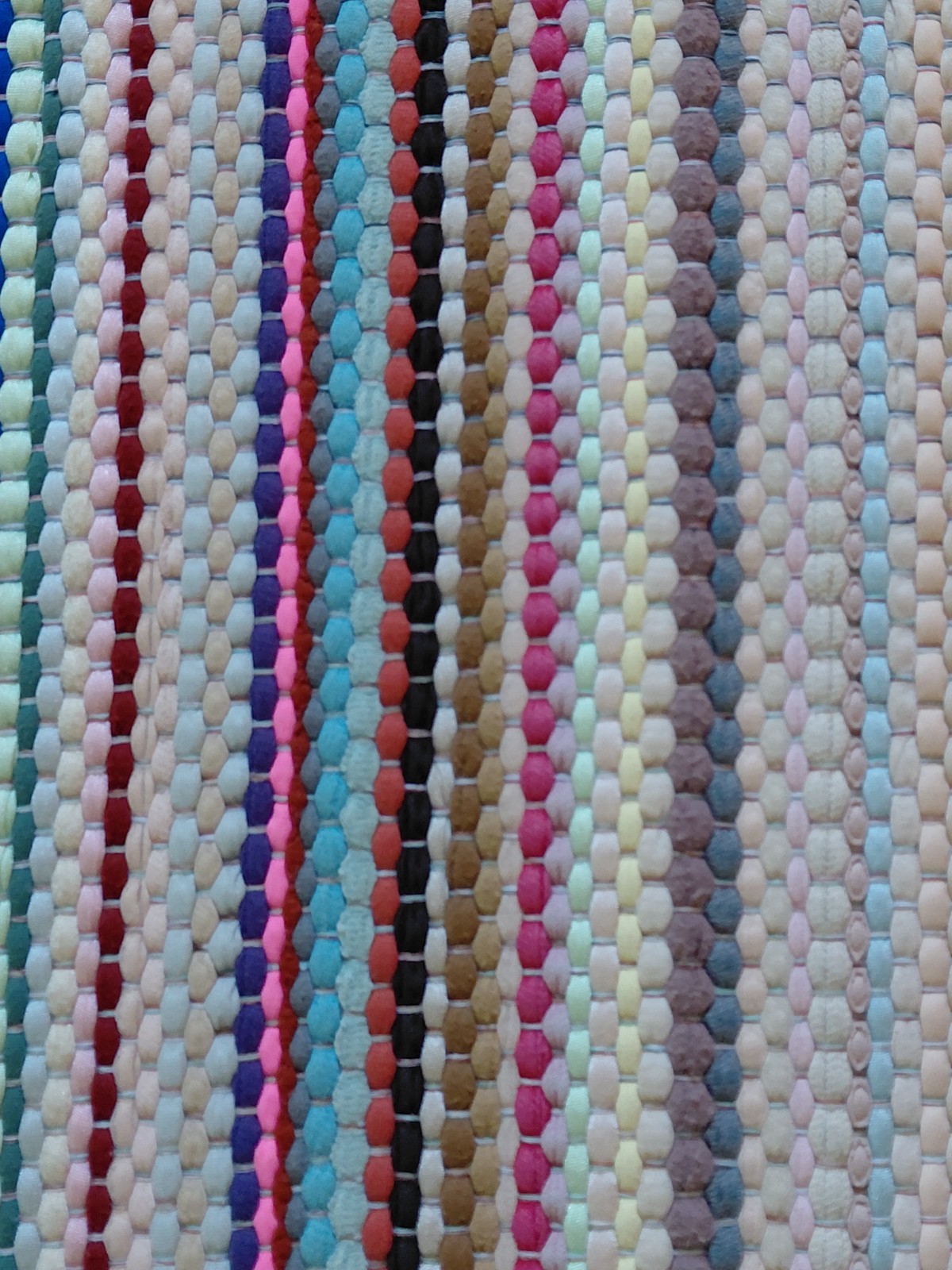Vintage Mid Century Rag Rug nylon/polyester reversible 42″x24″ no stains