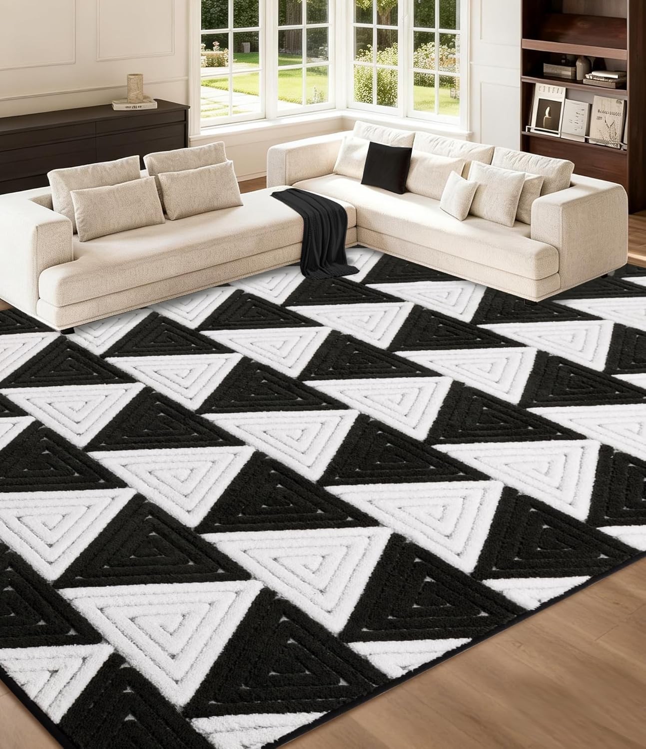 Area Rugs Geometric Ultra Soft Washable Carpet Mat for Bedroom Living Room Floor
