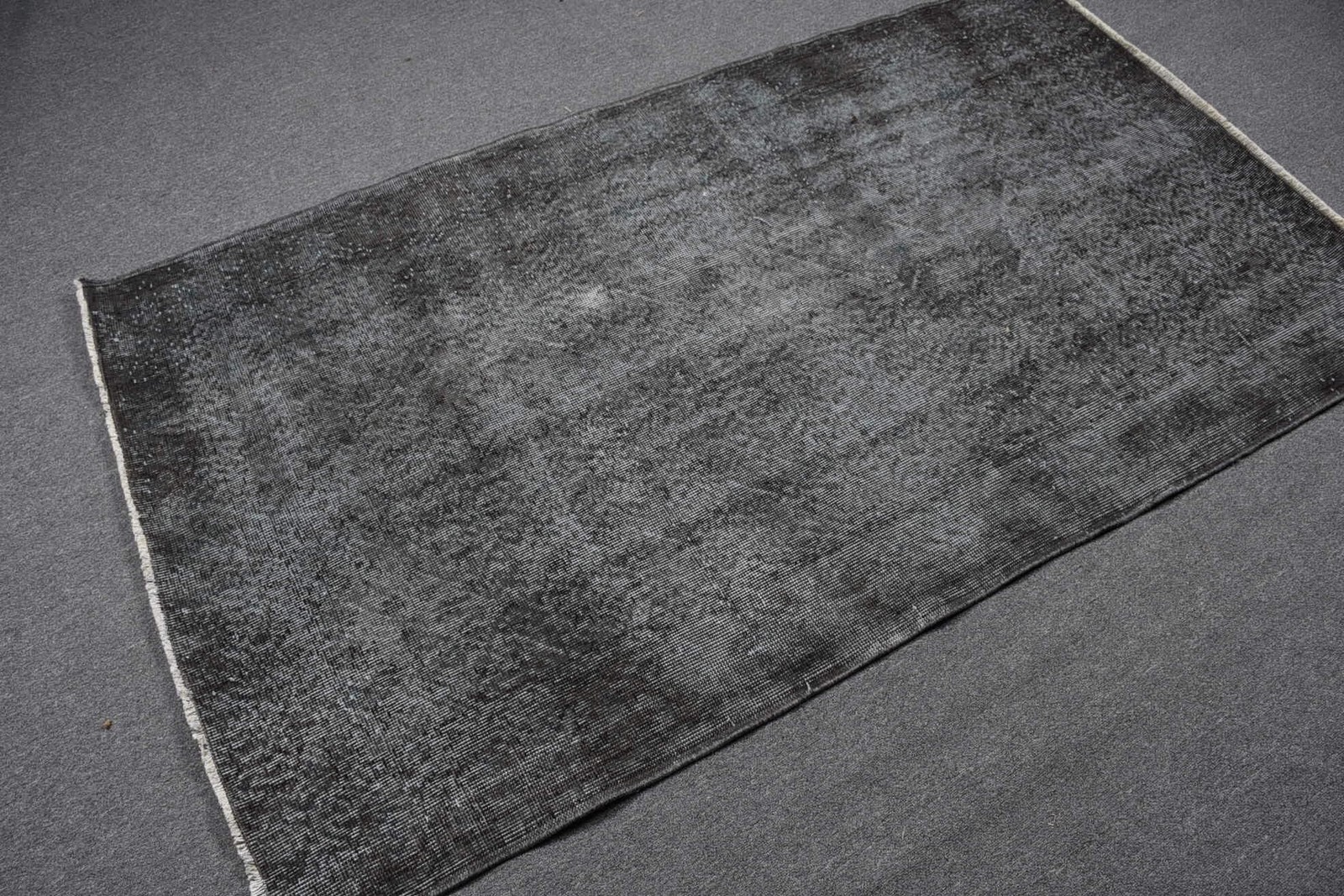 3,7×6,5 ft Rug, Area Vintage Rug, Gray Ikat Rug