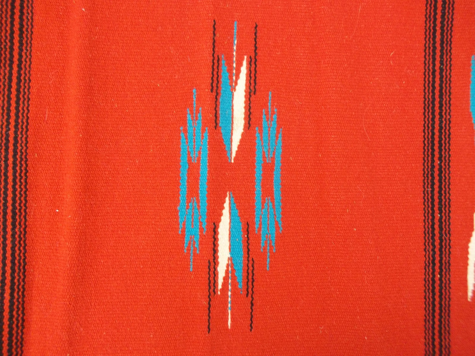 This is a Beauty! Brilliant Colors! Burndt Orange teal yellow Long 60″ x 20″ in