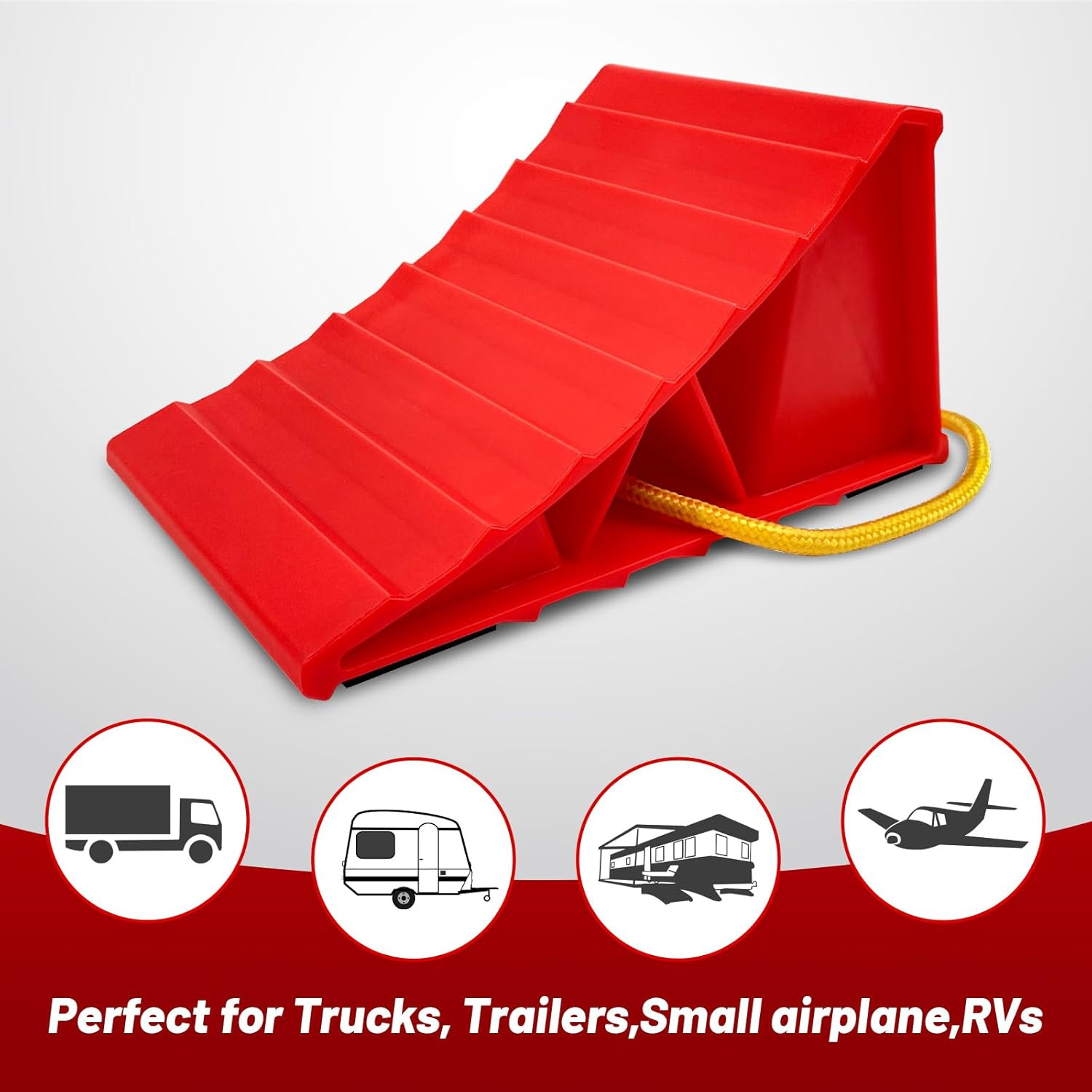 4 Pack Wheel Chocks Heavy Duty Non Slip Tire Stoppers For RV Trailer Truck