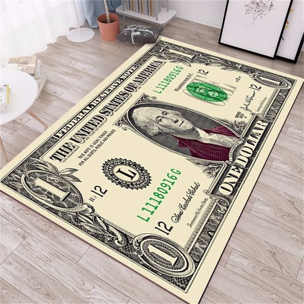 Runner Rugs Banknote Money Dollar Area Rugs Kitchen Mats Hallway Non-Slip Carpet