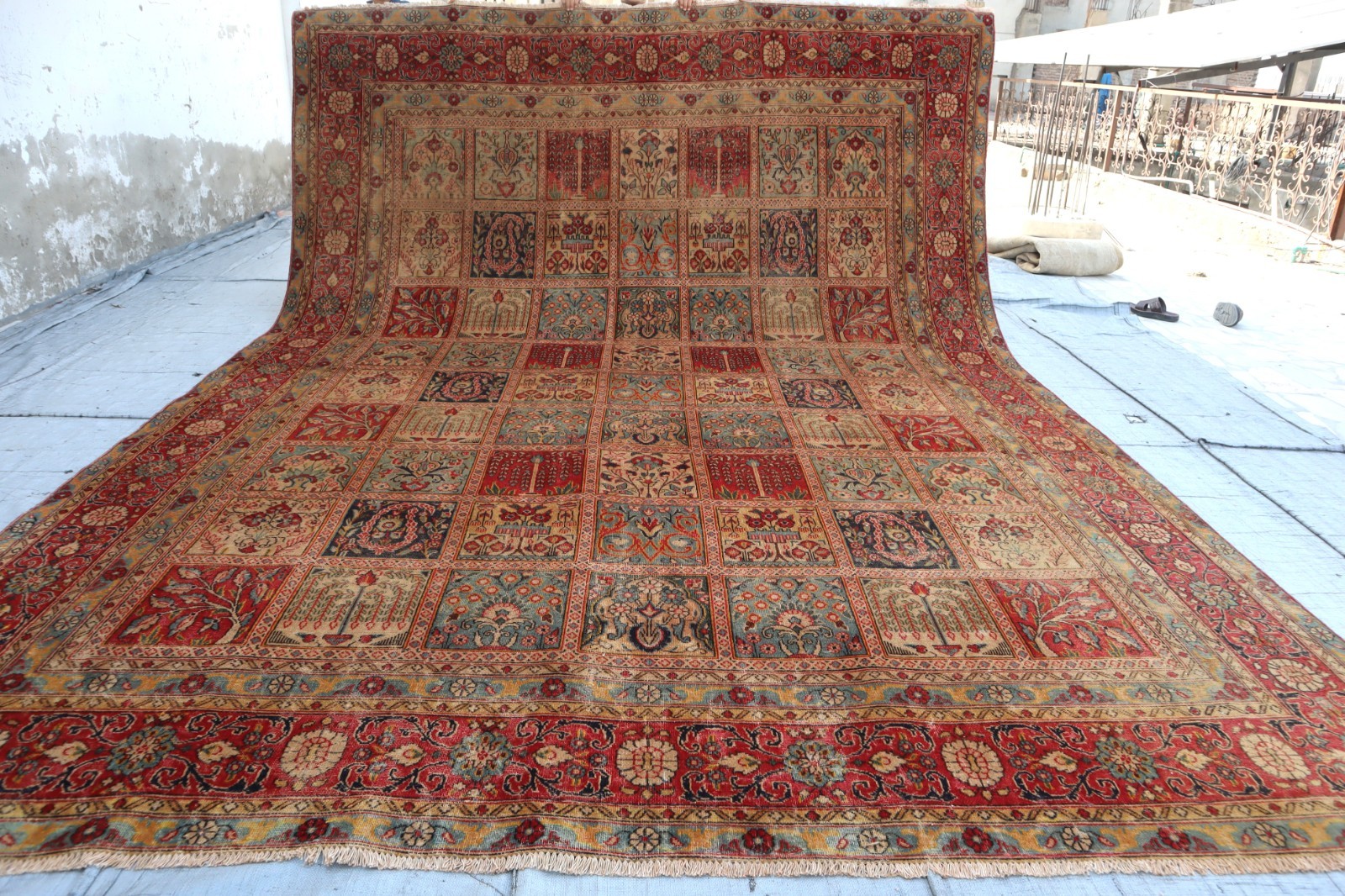 9’0x12’5 ft- Antique Afghan Handmade Tribal Bakkhtiari Rug- Rugs For Living Room