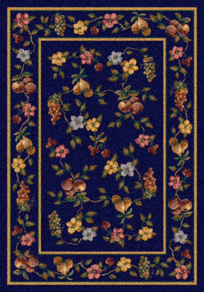 Milliken Blue Transitional Casual Fruits Grapes Area Rug Floral Lorelei Sapphire