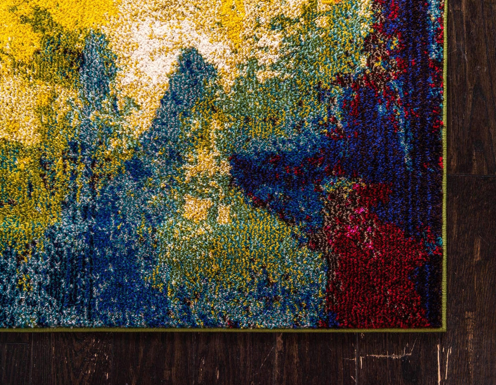 Unique Loom Estrella Collection Colorful Abstract Watercolor Modern Eclectic