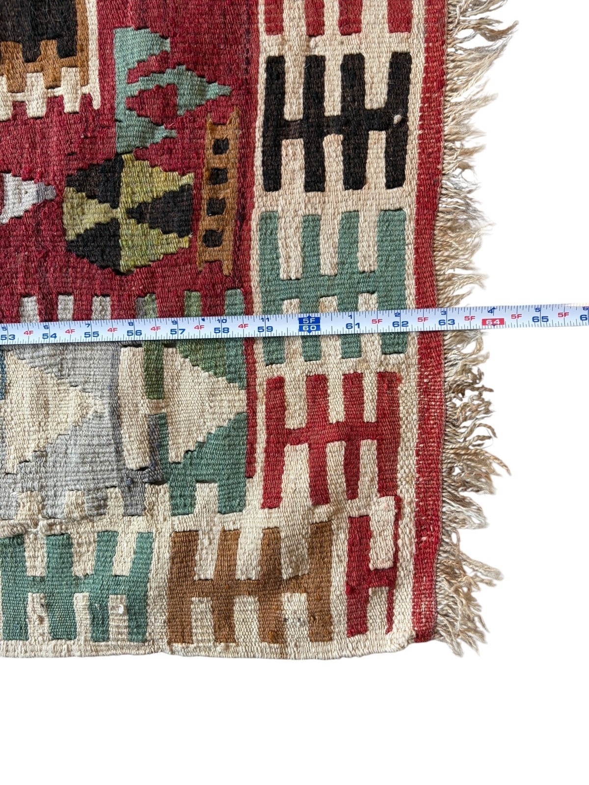 Vintage Handwoven Turkish Kilim Rug Southwestern Tribal 3 X 5.25 Flatweave Wool