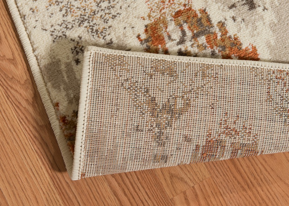 Ivory Half-Brick Diamond Faded Floral Area Rug 3001-00597 – Aprx 5′ 3″ x 7′ 2″