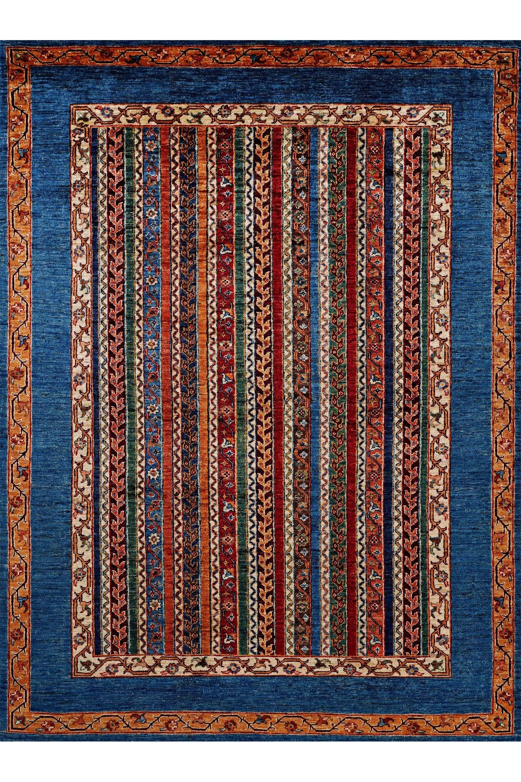 Multicolor Turkish Kilim Rug, Traditional Striped Pattern Washable Kilimway Rug