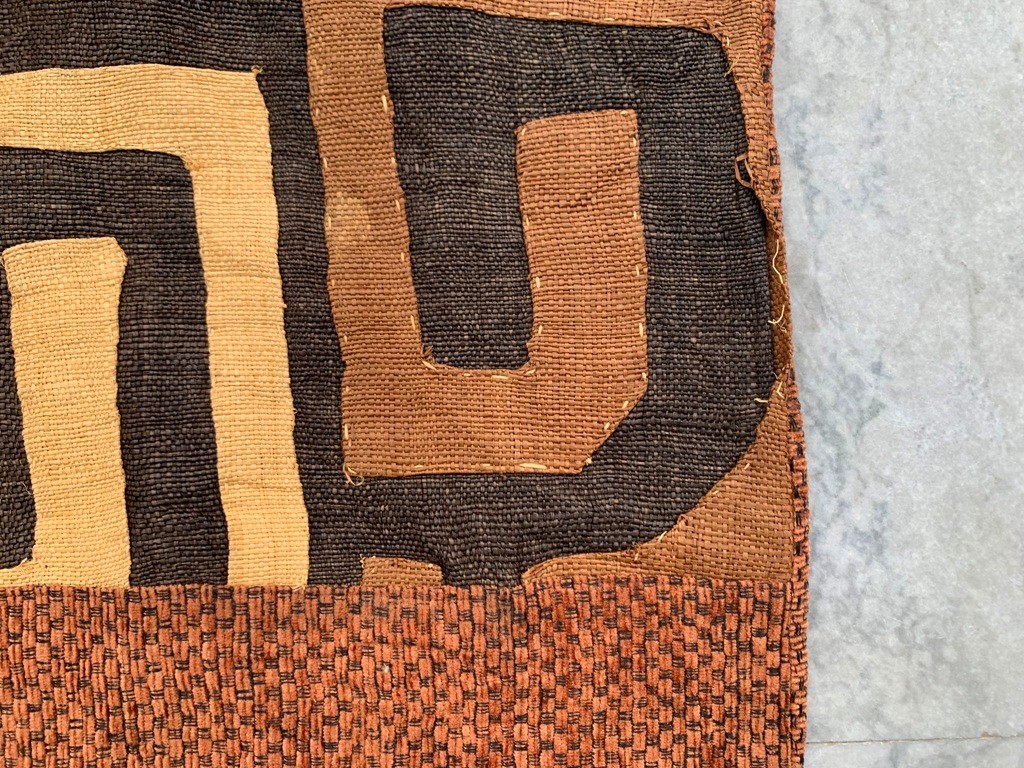 Vintage African Kuba Cloth, Natural Woven,Handmade Fabric,Two kuba Cloth 1×1 ft