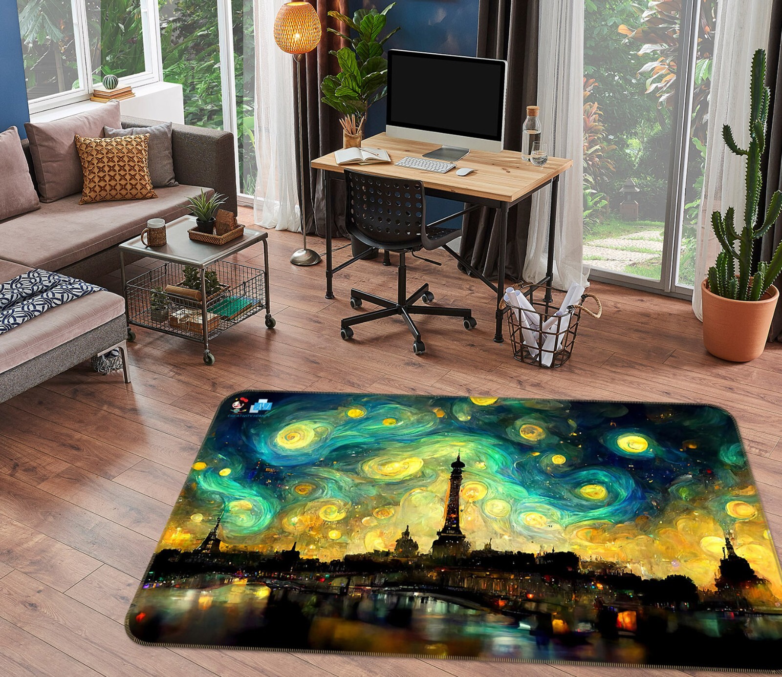 3D City Oil Painting ZHUA2474 Game Non Slip Rug Mat Photo Carpet Vera